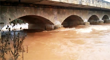 crecida del 10 de enero de 2016 en el río Odra de Sandoval de la reina